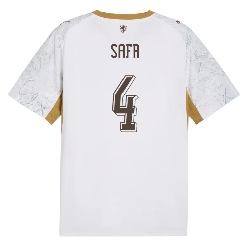 DanxenレディースチェコAdam Safr#4オフホワイト 金 灰アウェイシャツ26-28ジャージーユニフォーム