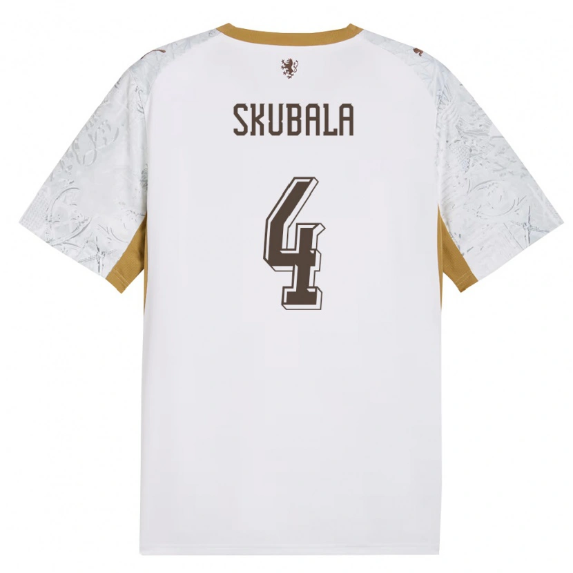 DanxenレディースチェコTomas Skubala#4オフホワイト 金 灰アウェイシャツ26-28ジャージーユニフォーム