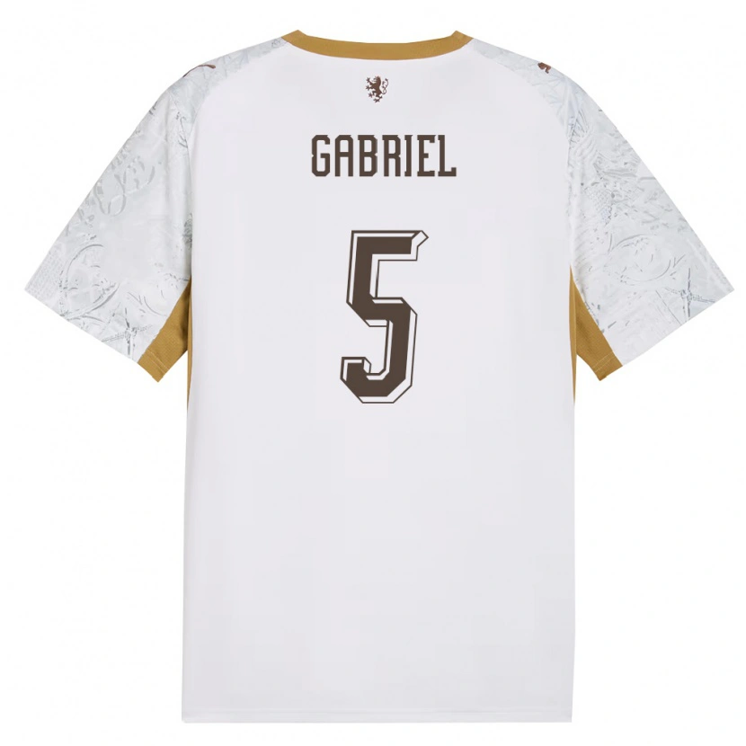DanxenレディースチェコAdam Gabriel#5オフホワイト 金 灰アウェイシャツ26-28ジャージーユニフォーム