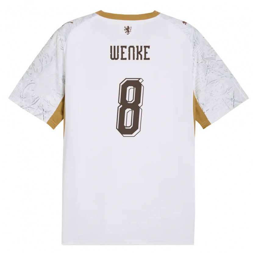 DanxenレディースチェコEduard Wenke#8オフホワイト 金 灰アウェイシャツ26-28ジャージーユニフォーム