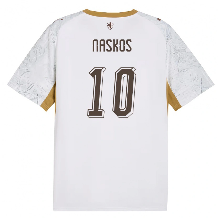 DanxenレディースチェコMarek Naskos#10オフホワイト 金 灰アウェイシャツ26-28ジャージーユニフォーム