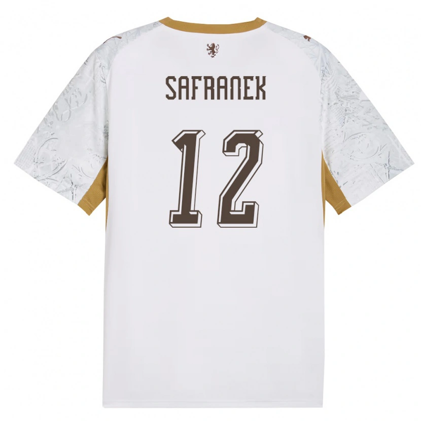 DanxenレディースチェコAdam Safranek#12オフホワイト 金 灰アウェイシャツ26-28ジャージーユニフォーム