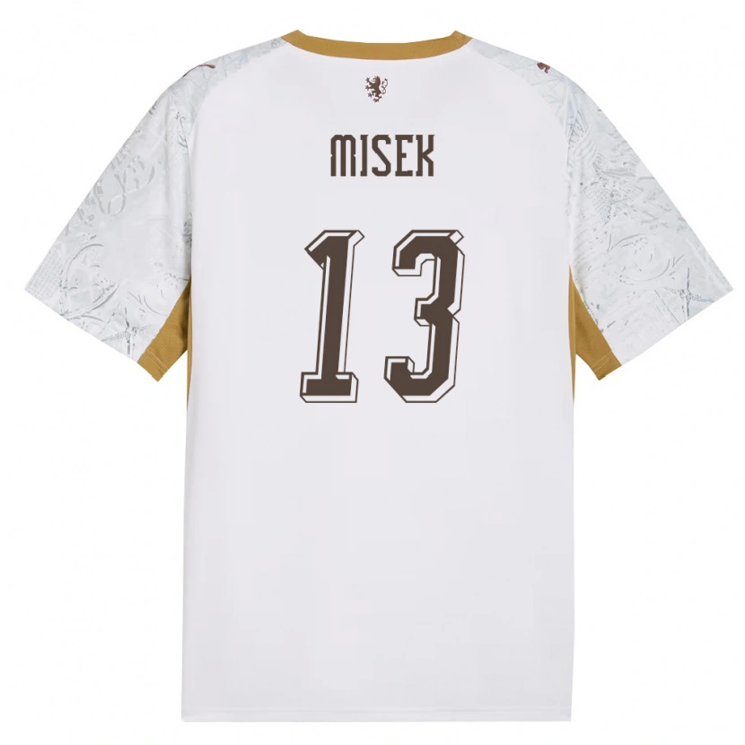 DanxenレディースチェコStepan Misek#13オフホワイト 金 灰アウェイシャツ26-28ジャージーユニフォーム