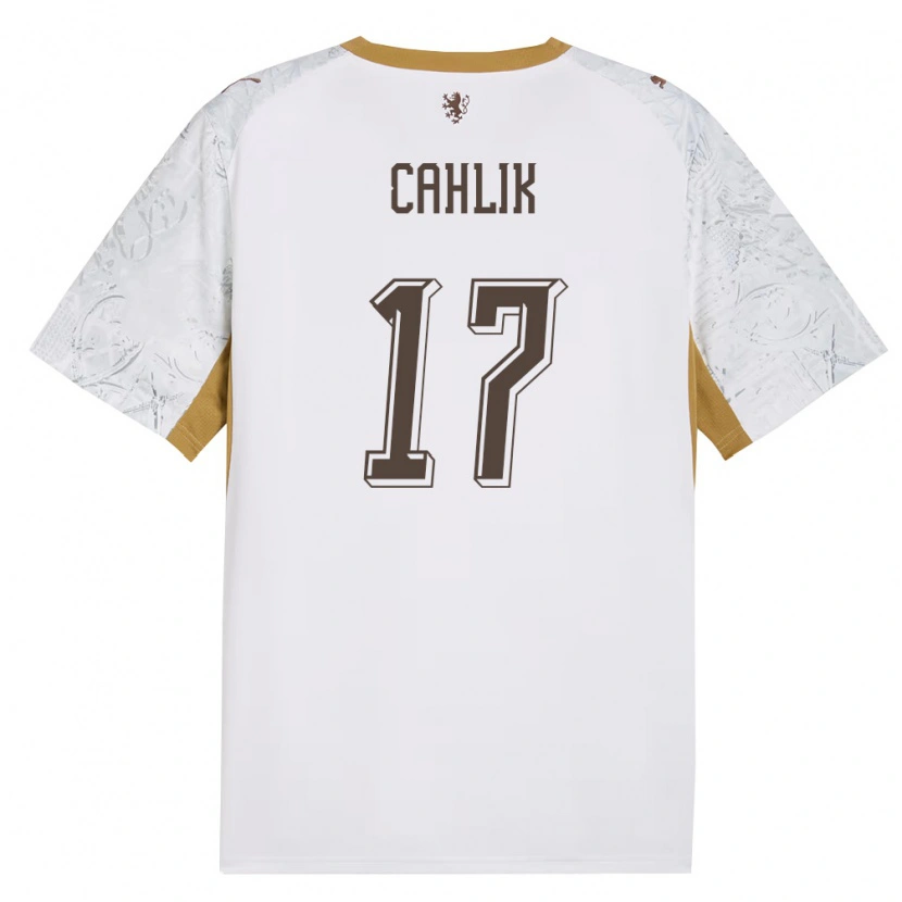 DanxenレディースチェコJakub Cahlik#17オフホワイト 金 灰アウェイシャツ26-28ジャージーユニフォーム