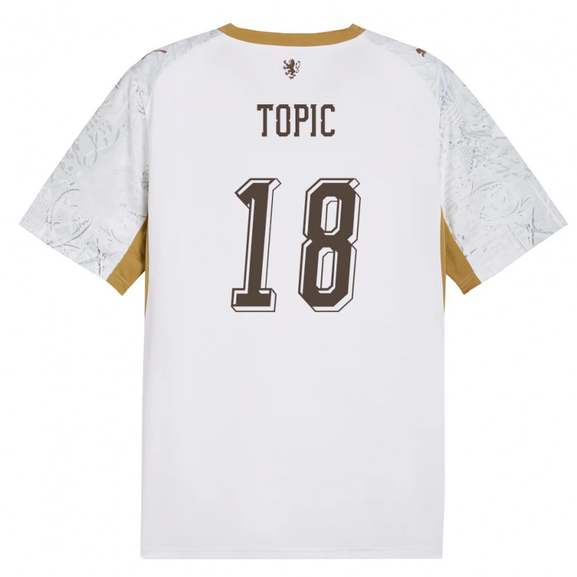 DanxenレディースチェコJonas Topic#18オフホワイト 金 灰アウェイシャツ26-28ジャージーユニフォーム