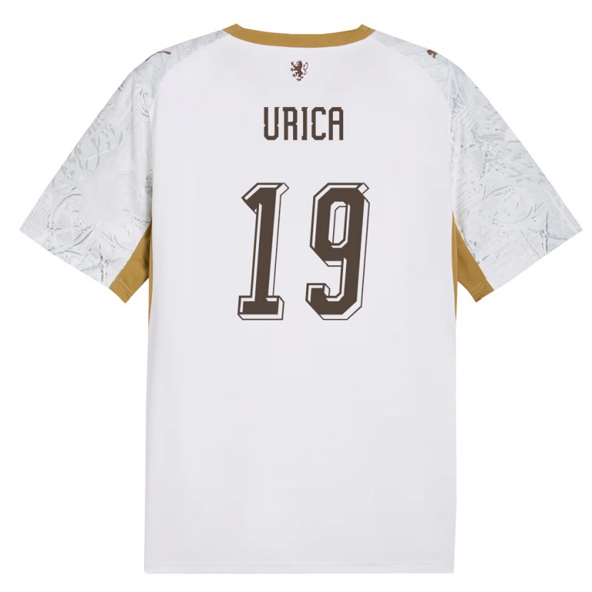 DanxenレディースチェコFilip Urica#19オフホワイト 金 灰アウェイシャツ26-28ジャージーユニフォーム