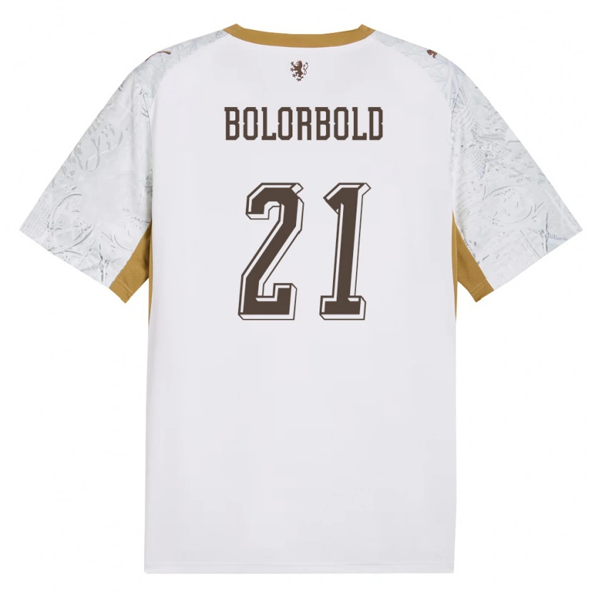 DanxenレディースチェコChinguun Bolorbold#21オフホワイト 金 灰アウェイシャツ26-28ジャージーユニフォーム