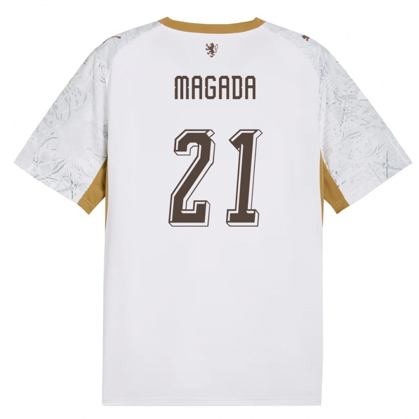 DanxenレディースチェコMaxim Magada#21オフホワイト 金 灰アウェイシャツ26-28ジャージーユニフォーム