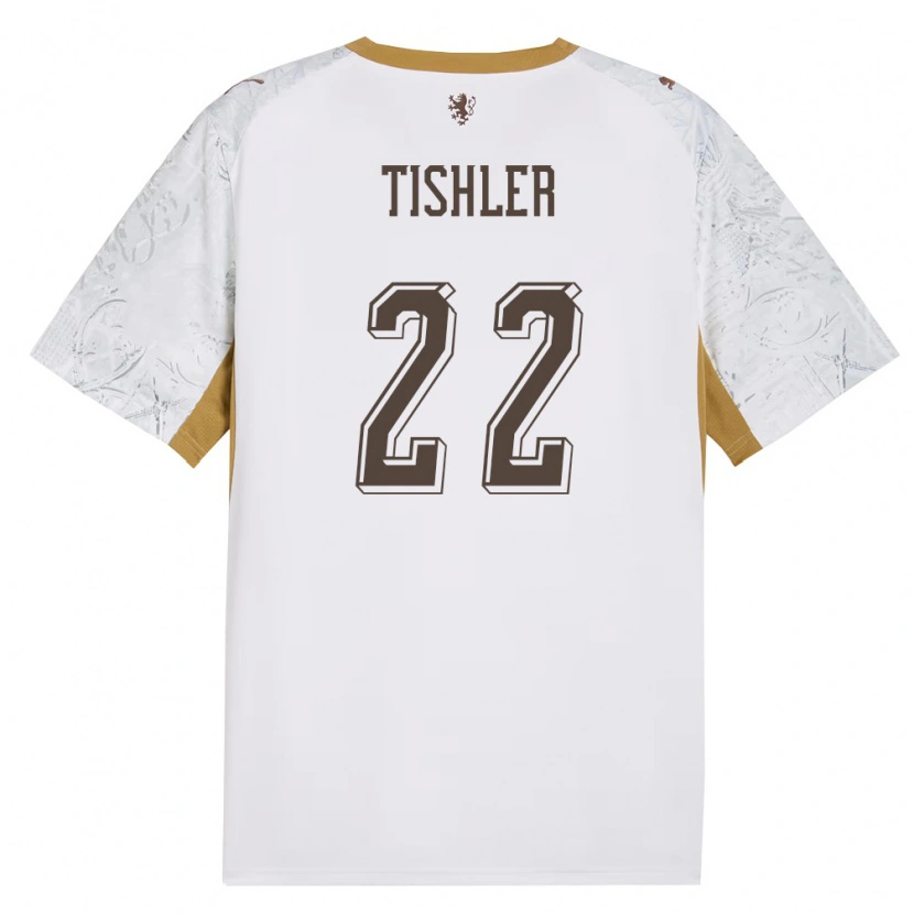 Danxenレディースチェコダニエル・ティシュラー#22オフホワイト 金 灰アウェイシャツ26-28ジャージーユニフォーム