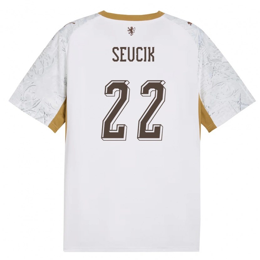Danxenレディースチェコミハル・シェフチーク#22オフホワイト 金 灰アウェイシャツ26-28ジャージーユニフォーム