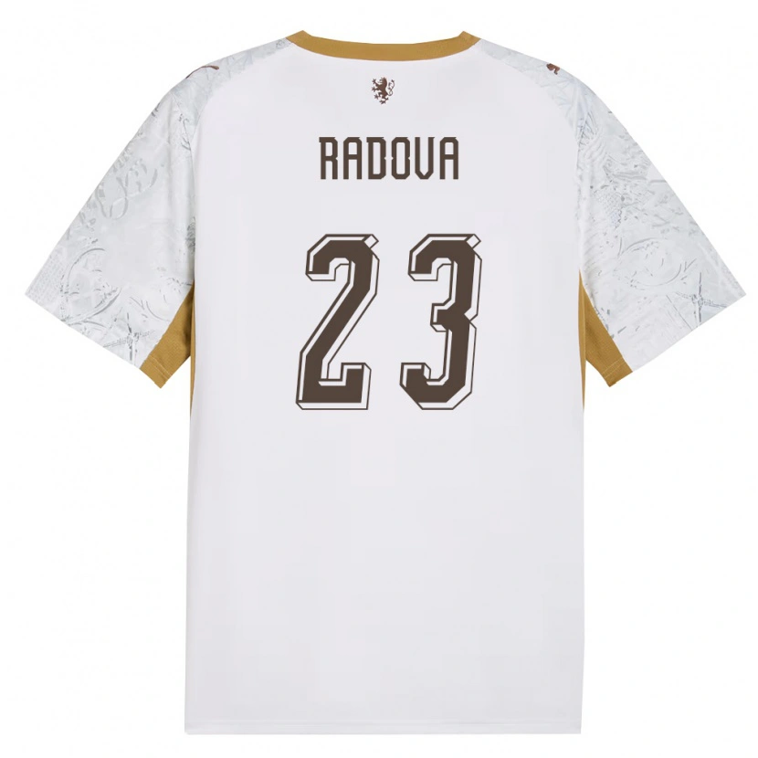 DanxenレディースチェコMichaela Radová#23オフホワイト 金 灰アウェイシャツ26-28ジャージーユニフォーム