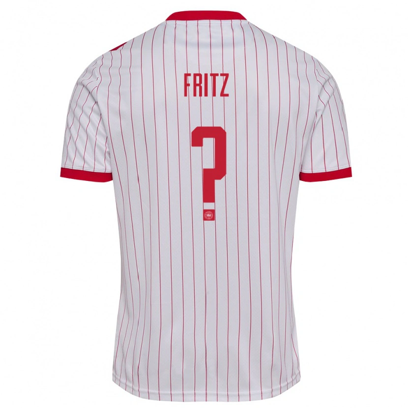 DanxenレディースデンマークGustav Fritz#0白 赤アウェイシャツ26-28ジャージーユニフォーム