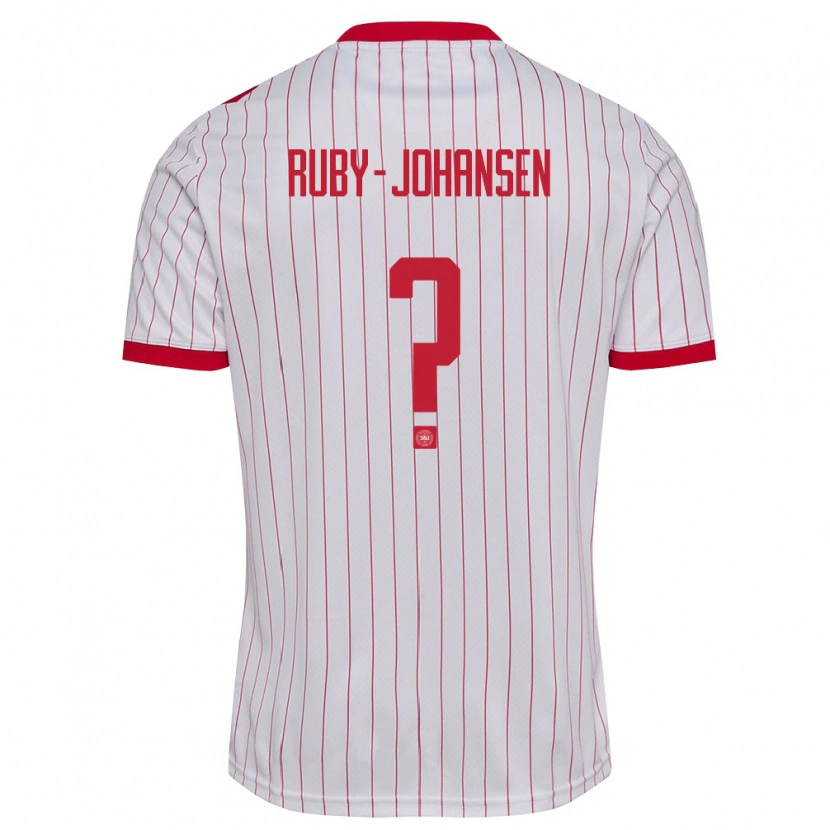 DanxenレディースデンマークGustav Ruby-Johansen#0白 赤アウェイシャツ26-28ジャージーユニフォーム