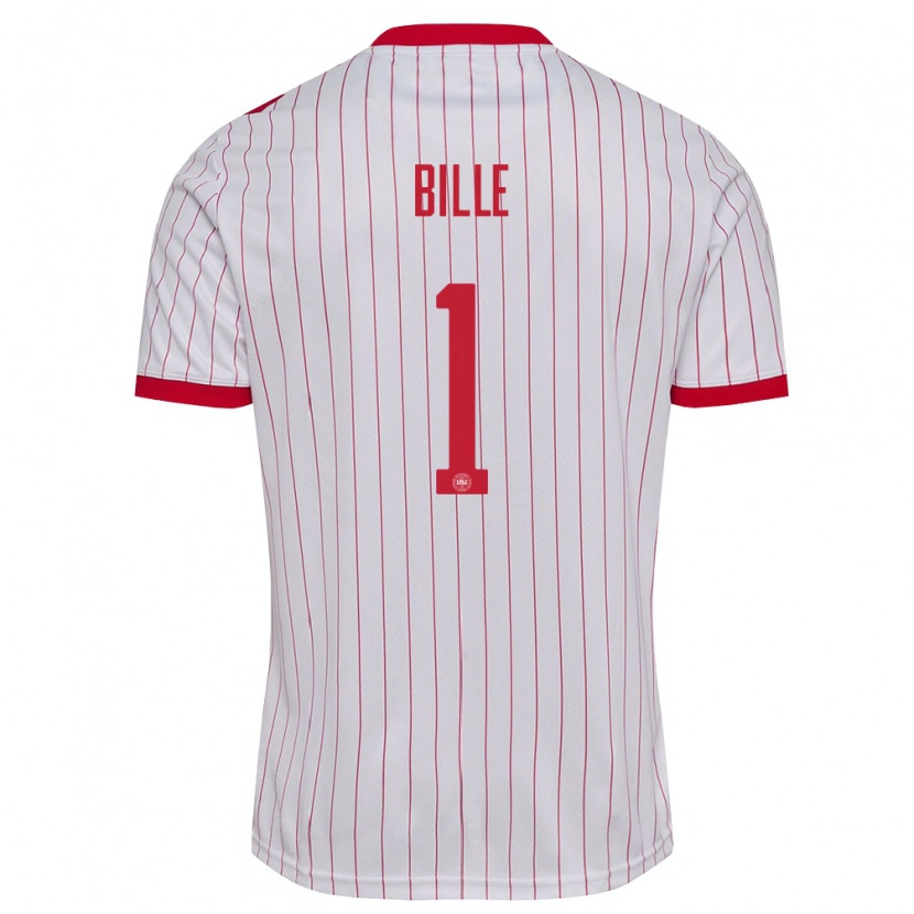 DanxenレディースデンマークVillads Bille#1白 赤アウェイシャツ26-28ジャージーユニフォーム