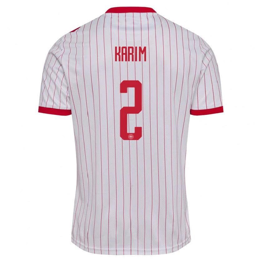 DanxenレディースデンマークAdam Karim#2白 赤アウェイシャツ26-28ジャージーユニフォーム
