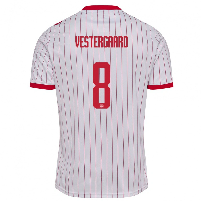 DanxenレディースデンマークFrederik Vestergaard#8白 赤アウェイシャツ26-28ジャージーユニフォーム