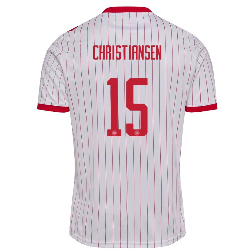 DanxenレディースデンマークAnton Christiansen#15白 赤アウェイシャツ26-28ジャージーユニフォーム
