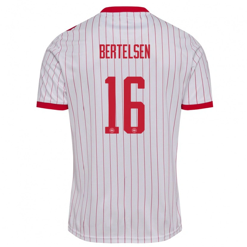 DanxenレディースデンマークVillads Bertelsen#16白 赤アウェイシャツ26-28ジャージーユニフォーム