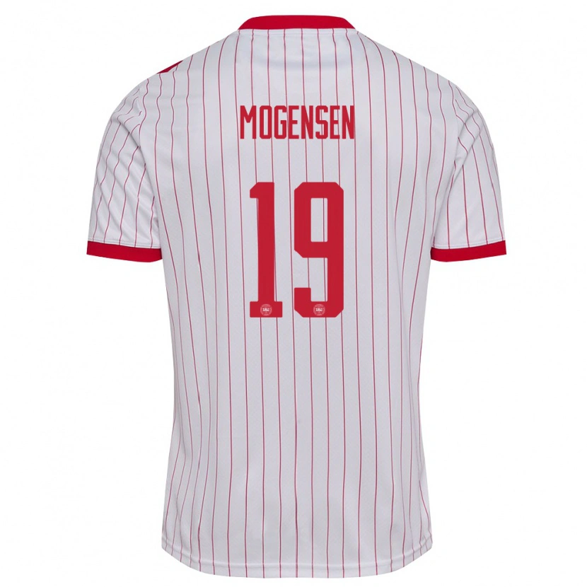 DanxenレディースデンマークMarcus Mogensen#19白 赤アウェイシャツ26-28ジャージーユニフォーム