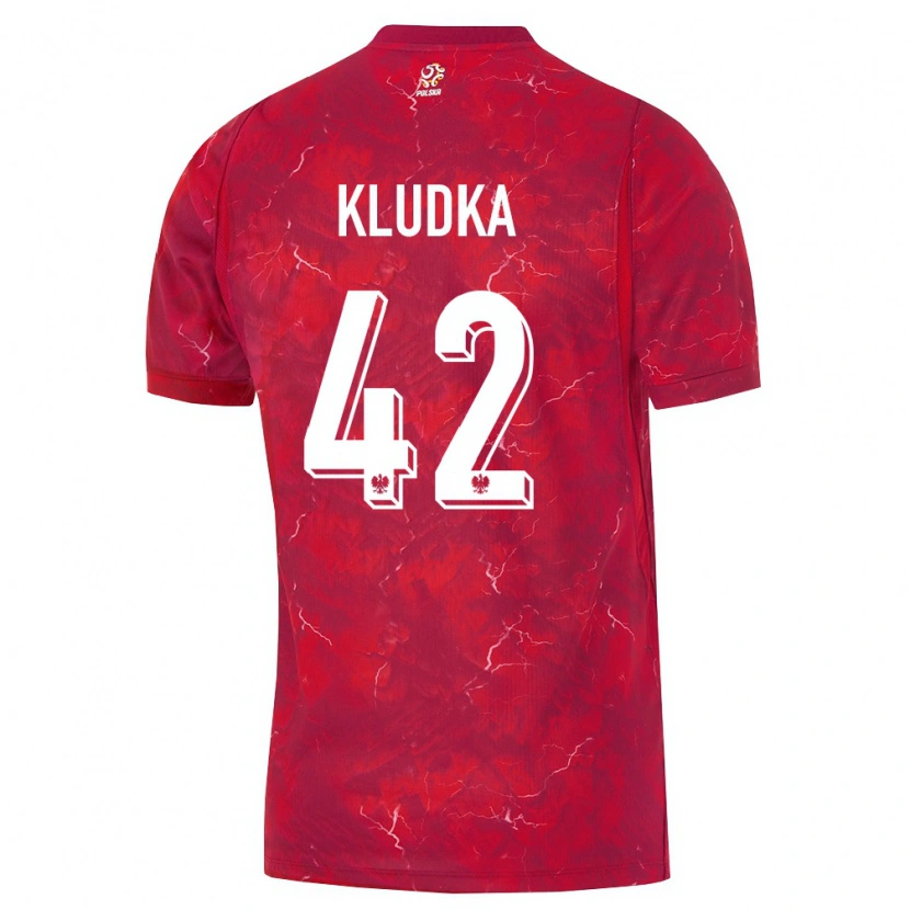 DanxenレディースポーランドBartlomiej Kludka#42赤 白アウェイシャツ26-28ジャージーユニフォーム
