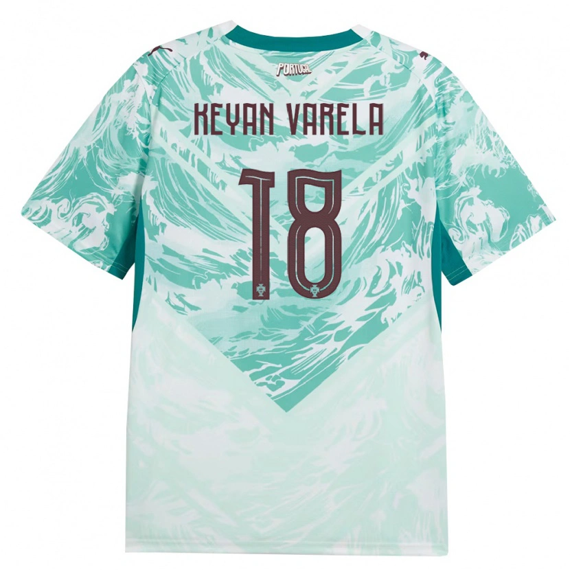 DanxenレディースポルトガルKeyan Varela#18空色 白 緑アウェイシャツ26-28ジャージーユニフォーム