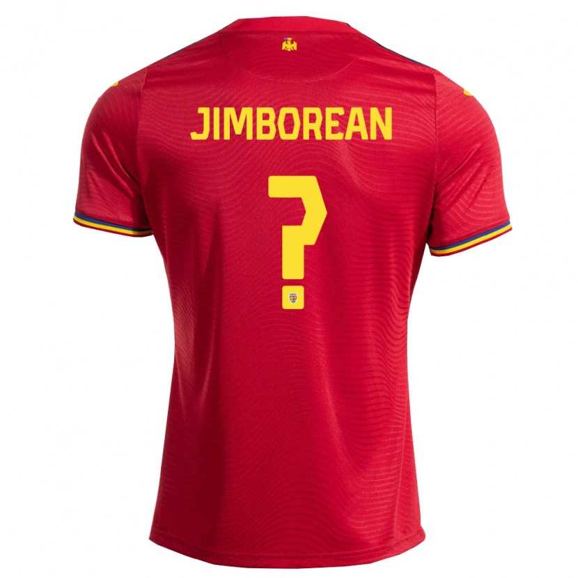 DanxenレディースルーマニアDavid Jimborean#0赤 紺 黄アウェイシャツ26-28ジャージーユニフォーム