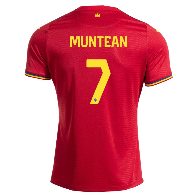 DanxenレディースルーマニアDenys Muntean#7赤 紺 黄アウェイシャツ26-28ジャージーユニフォーム