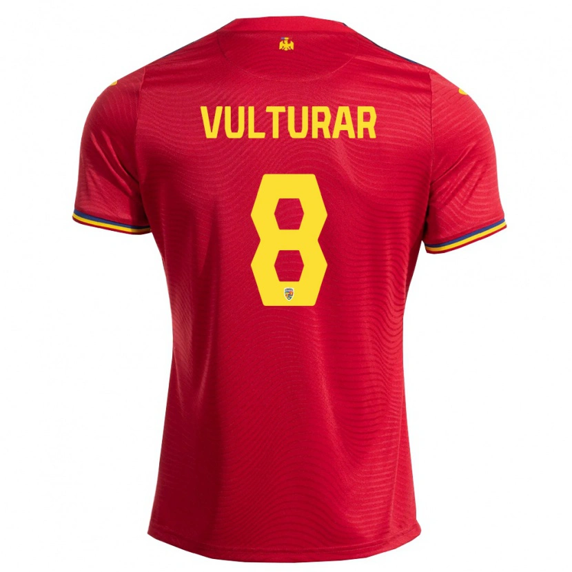 DanxenレディースルーマニアCătălin Vulturar#8赤 紺 黄アウェイシャツ26-28ジャージーユニフォーム