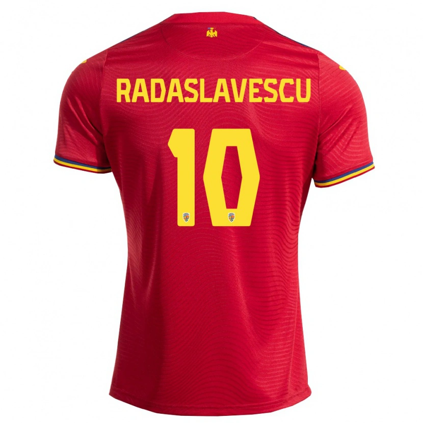 DanxenレディースルーマニアEduard Radaslavescu#10赤 紺 黄アウェイシャツ26-28ジャージーユニフォーム