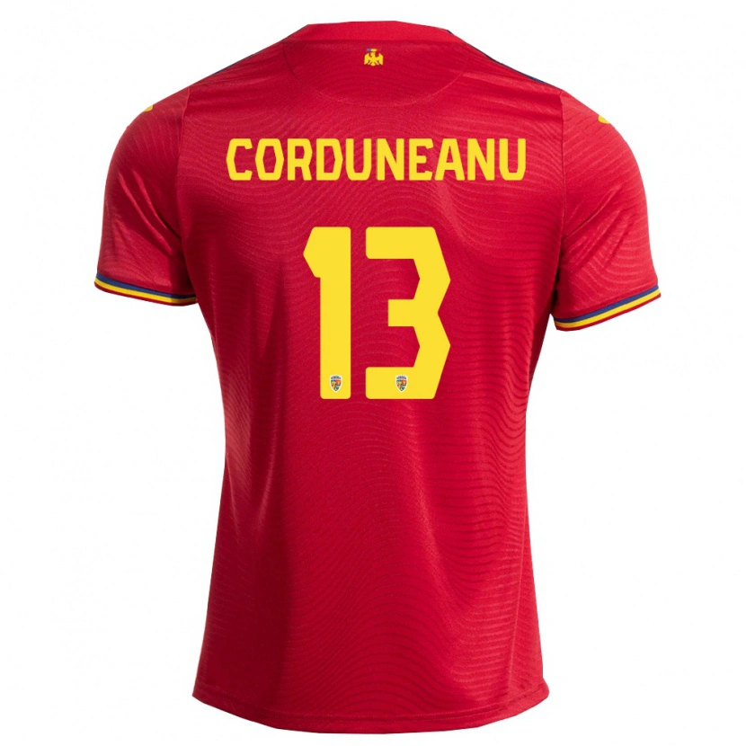 DanxenレディースルーマニアRobert Corduneanu#13赤 紺 黄アウェイシャツ26-28ジャージーユニフォーム