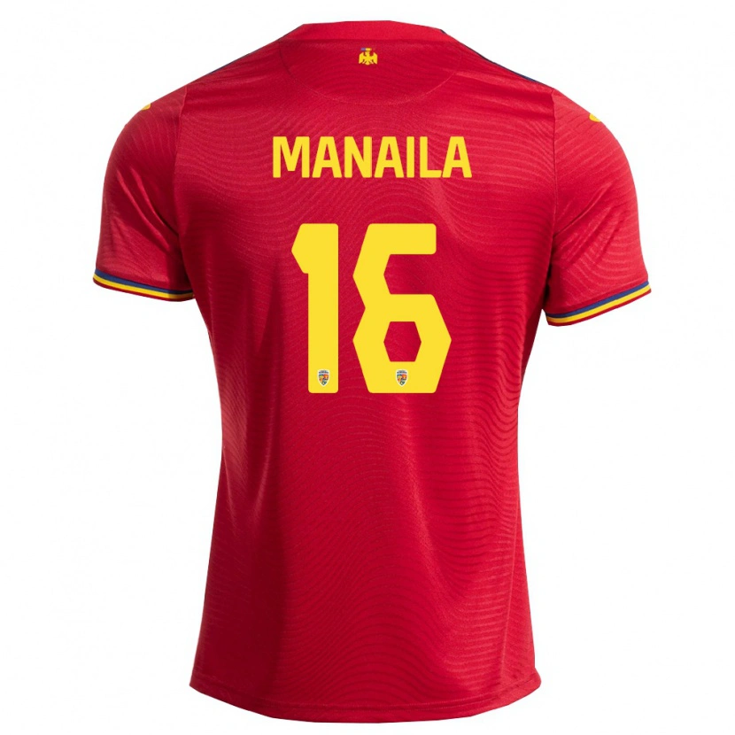 DanxenレディースルーマニアErik Mănăilă#16赤 紺 黄アウェイシャツ26-28ジャージーユニフォーム