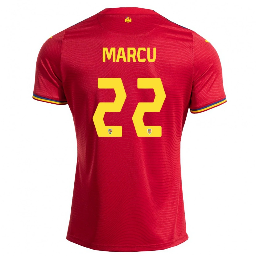 DanxenレディースルーマニアCarmen Marcu#22赤 紺 黄アウェイシャツ26-28ジャージーユニフォーム