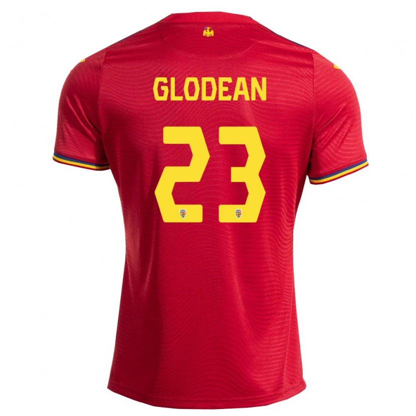 DanxenレディースルーマニアAlexandru Glodean#23赤 紺 黄アウェイシャツ26-28ジャージーユニフォーム