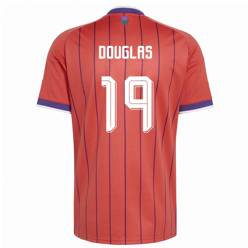 DanxenレディーススコットランドLuke Douglas#19オレンジ 紫アウェイシャツ26-28ジャージーユニフォーム