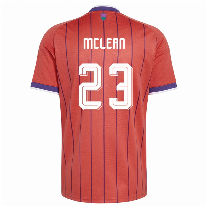 Danxenレディーススコットランドケニー・マクリーン#23オレンジ 紫アウェイシャツ26-28ジャージーユニフォーム