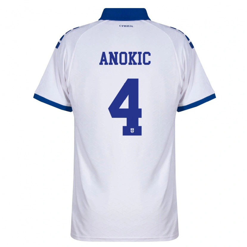 DanxenレディースセルビアDragan Anokic#4紺 白 赤アウェイシャツ26-28ジャージーユニフォーム