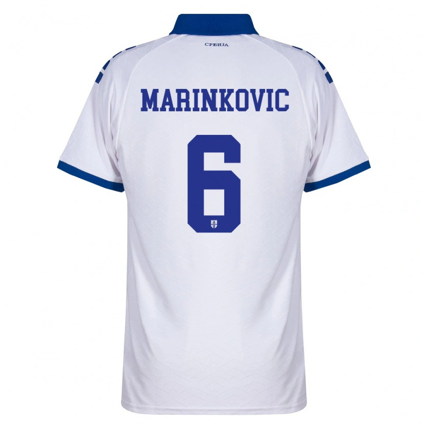 DanxenレディースセルビアVojin Marinkovic#6紺 白 赤アウェイシャツ26-28ジャージーユニフォーム