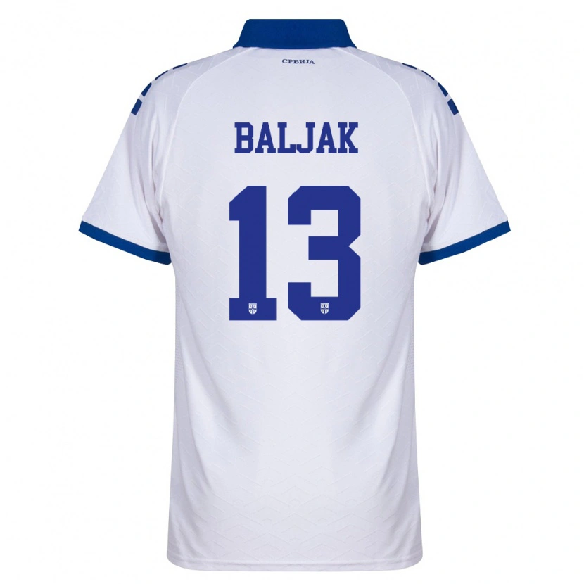 DanxenレディースセルビアUros Baljak#13紺 白 赤アウェイシャツ26-28ジャージーユニフォーム