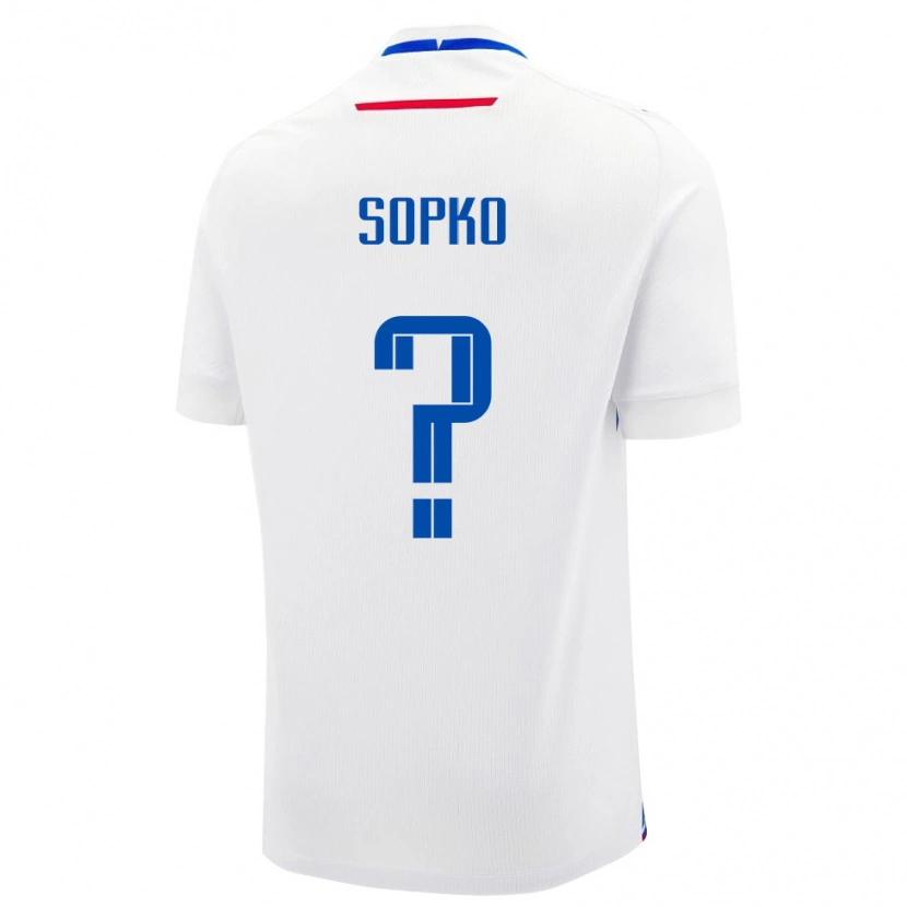 DanxenレディーススロバキアPatrik Sopko#0白 青アウェイシャツ26-28ジャージーユニフォーム