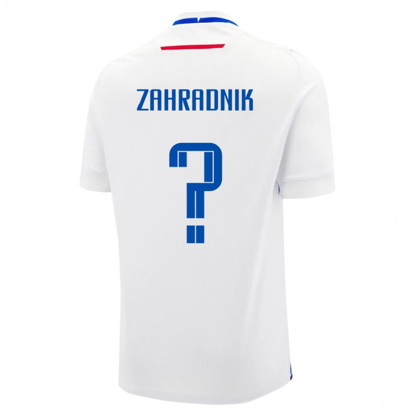 DanxenレディーススロバキアOleg Zahradnik#0白 青アウェイシャツ26-28ジャージーユニフォーム