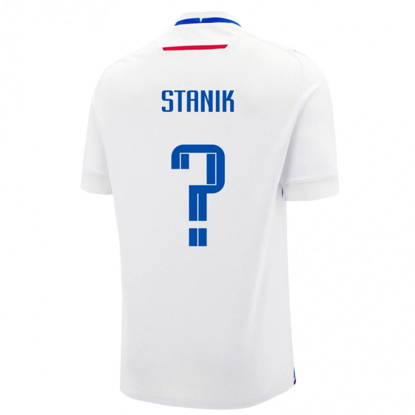 DanxenレディーススロバキアTeodor Stanik#0白 青アウェイシャツ26-28ジャージーユニフォーム