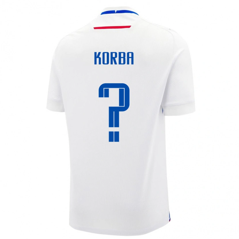 DanxenレディーススロバキアRastislav Korba#0白 青アウェイシャツ26-28ジャージーユニフォーム