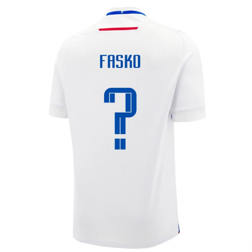 DanxenレディーススロバキアSimon Fasko#0白 青アウェイシャツ26-28ジャージーユニフォーム