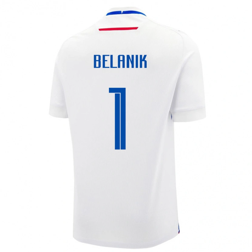DanxenレディーススロバキアSamuel Belanik#1白 青アウェイシャツ26-28ジャージーユニフォーム