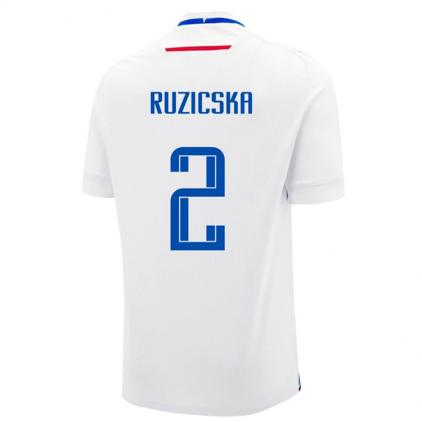 DanxenレディーススロバキアDominik Ruzicska#2白 青アウェイシャツ26-28ジャージーユニフォーム
