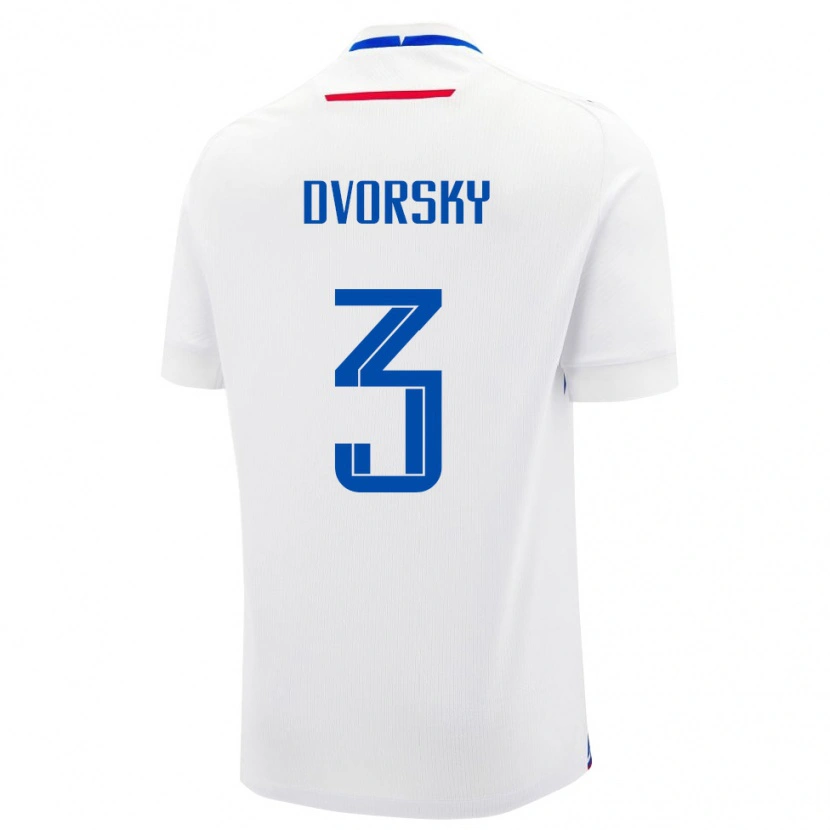 DanxenレディーススロバキアLukas Dvorsky#3白 青アウェイシャツ26-28ジャージーユニフォーム