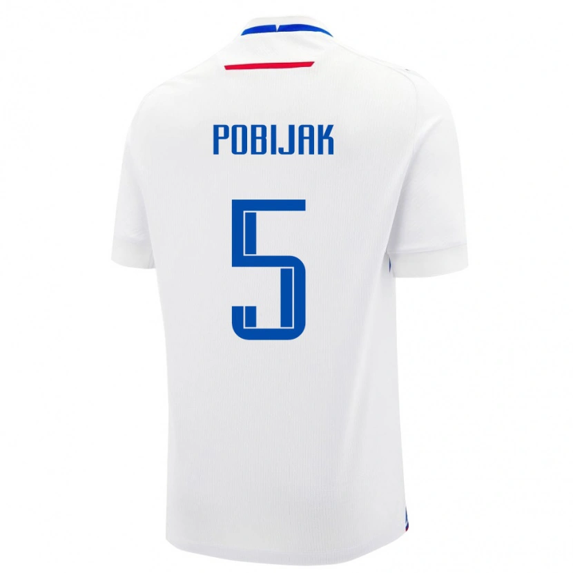 DanxenレディーススロバキアSimon Pobijak#5白 青アウェイシャツ26-28ジャージーユニフォーム