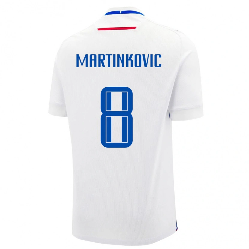 DanxenレディーススロバキアMatej Martinkovic#8白 青アウェイシャツ26-28ジャージーユニフォーム