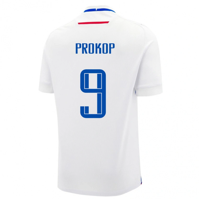 DanxenレディーススロバキアLukas Prokop#9白 青アウェイシャツ26-28ジャージーユニフォーム