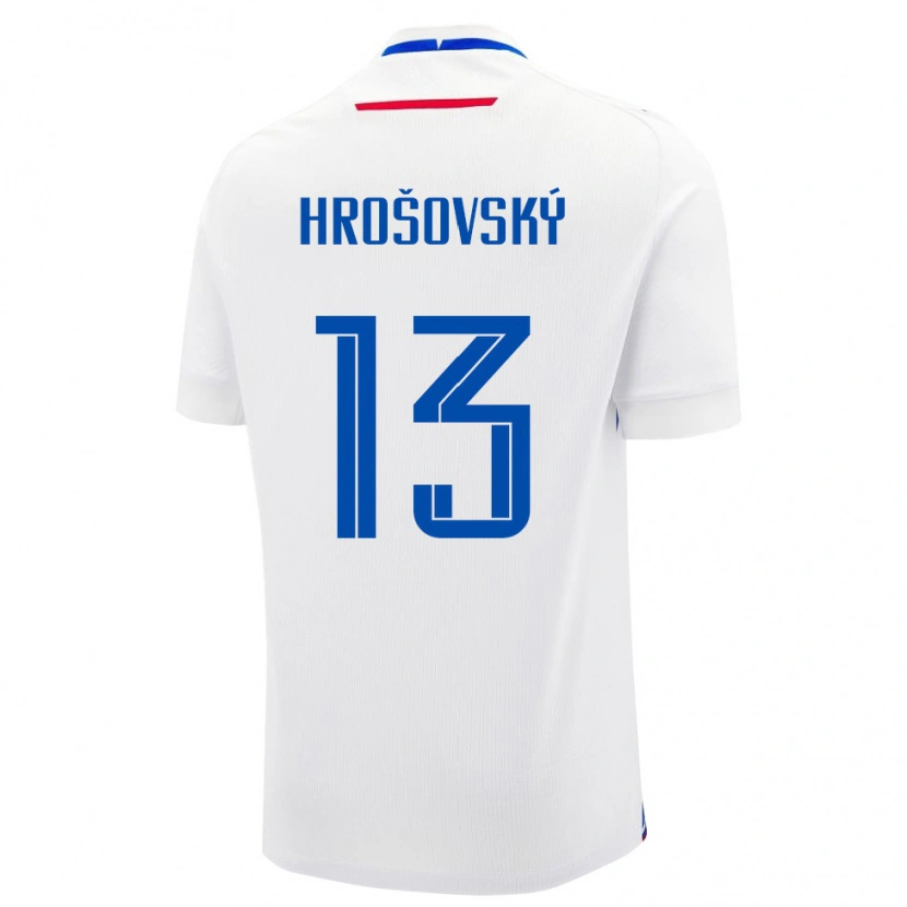Danxenレディーススロバキアパトリック・フロショフスキー#13白 青アウェイシャツ26-28ジャージーユニフォーム